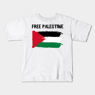 Free Palestine Supporters Free Gaza Jerusalem Mosque Kids T-Shirt